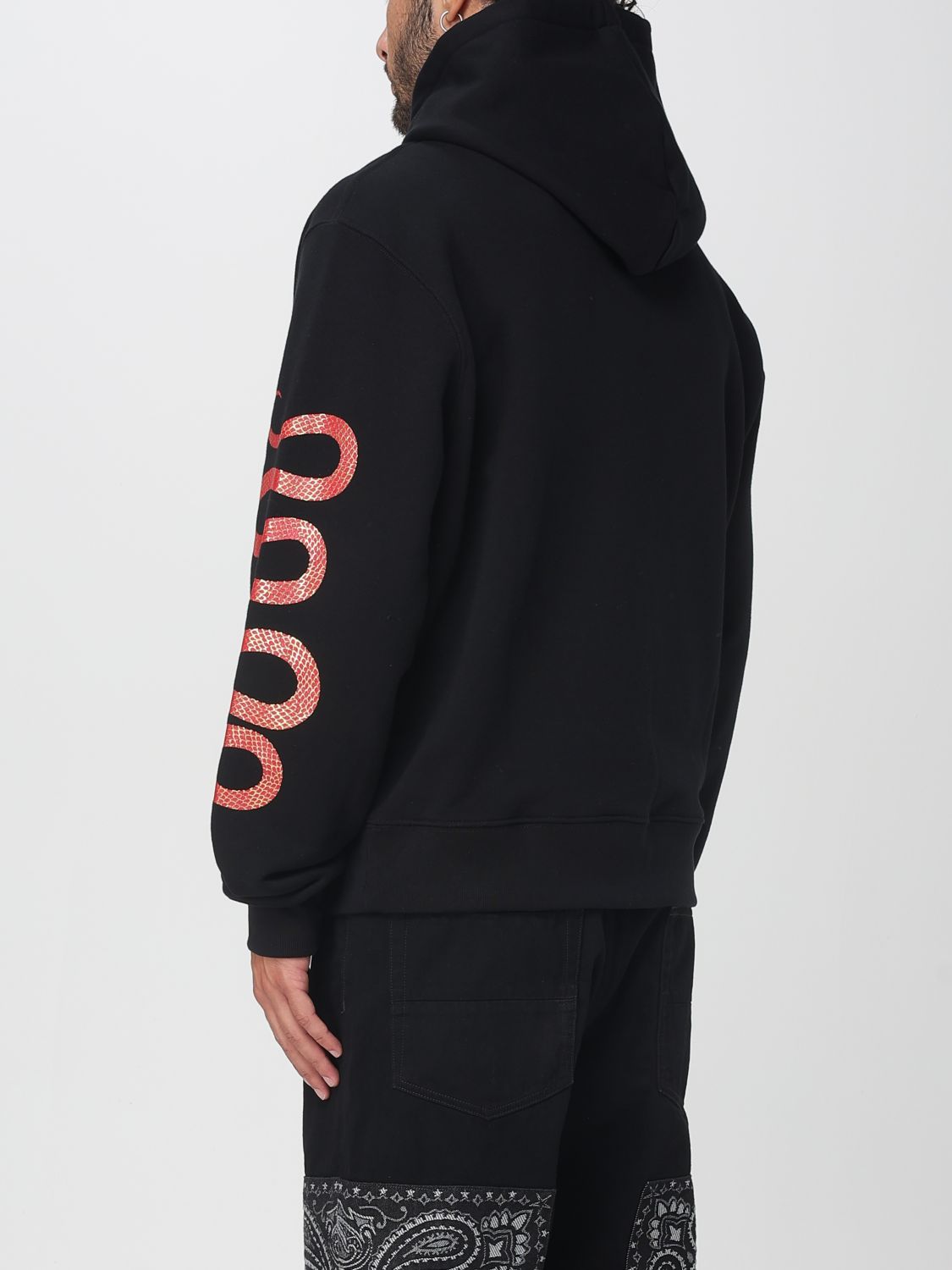 Snake-print hoodie - Black