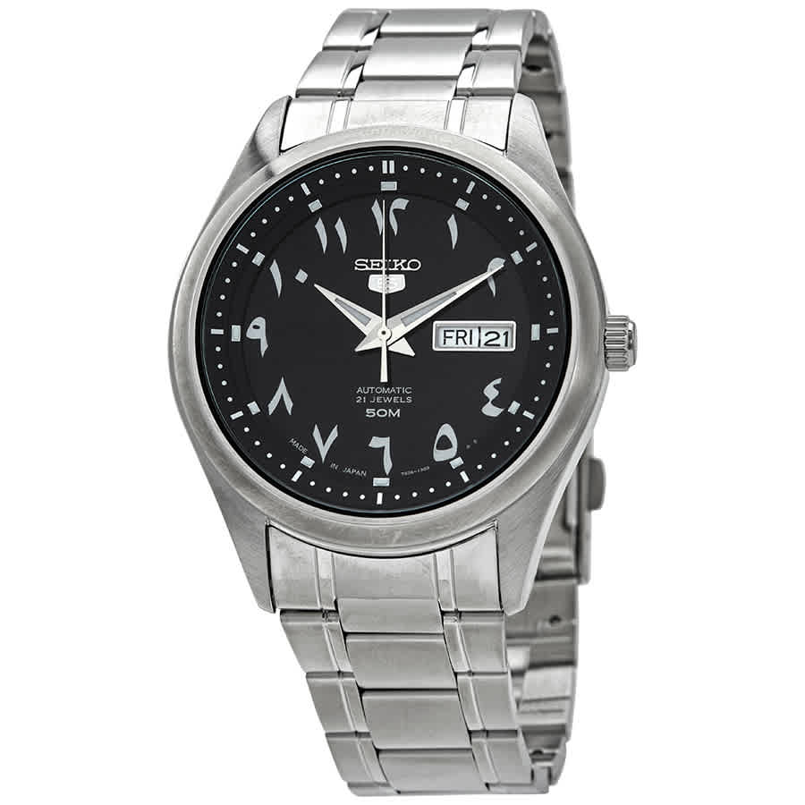 5 Automatic Black Arabic Dial Mens Watch SNKP21J1