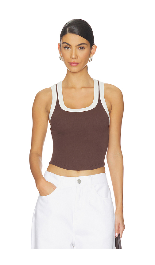 LSPACE Ash Tank in Brown,White. XS. Also in S, M