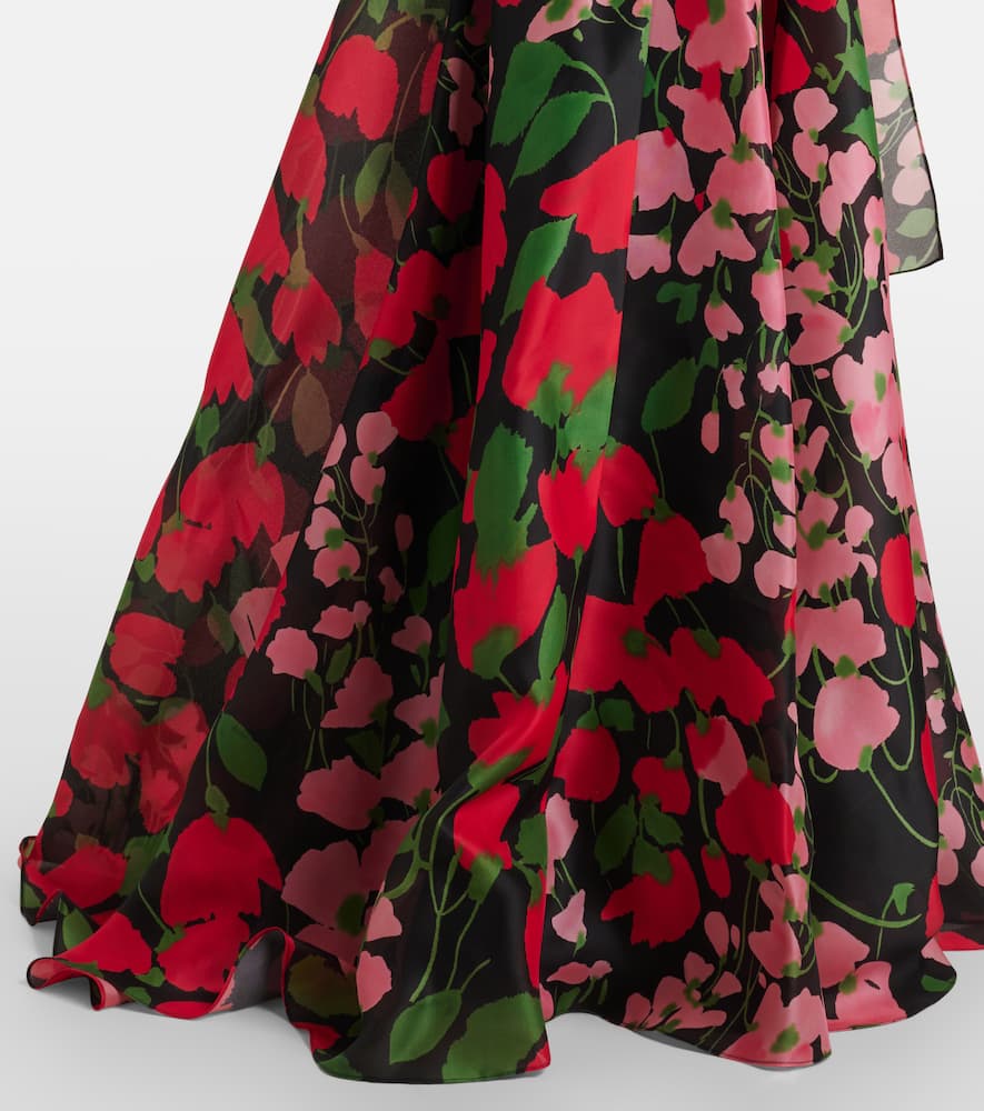 Floral silk gazar gown