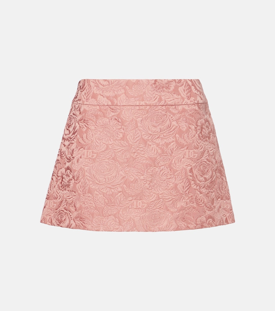 Floral jacquard miniskirt