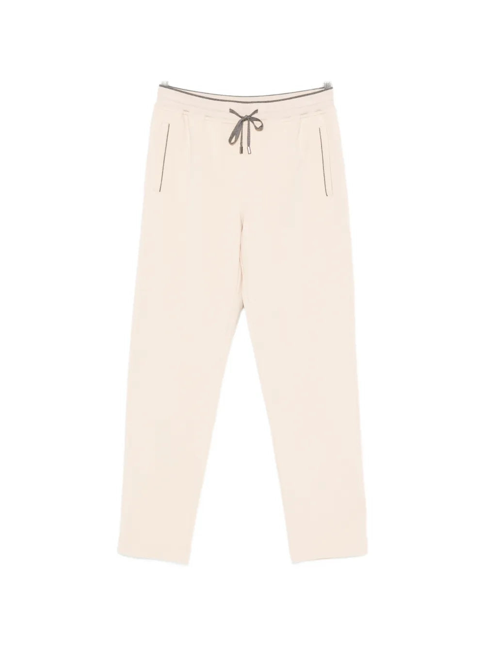 Logo-Embroidered Drawstring Joggers — Beige