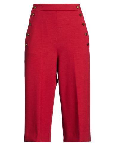 Woman Pants Brick Size 4 Wool, Lyocell, Polyamide, Elastane, Polyester