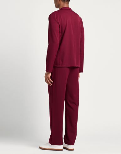Man Suit Burgundy Size L Polyester, Elastane