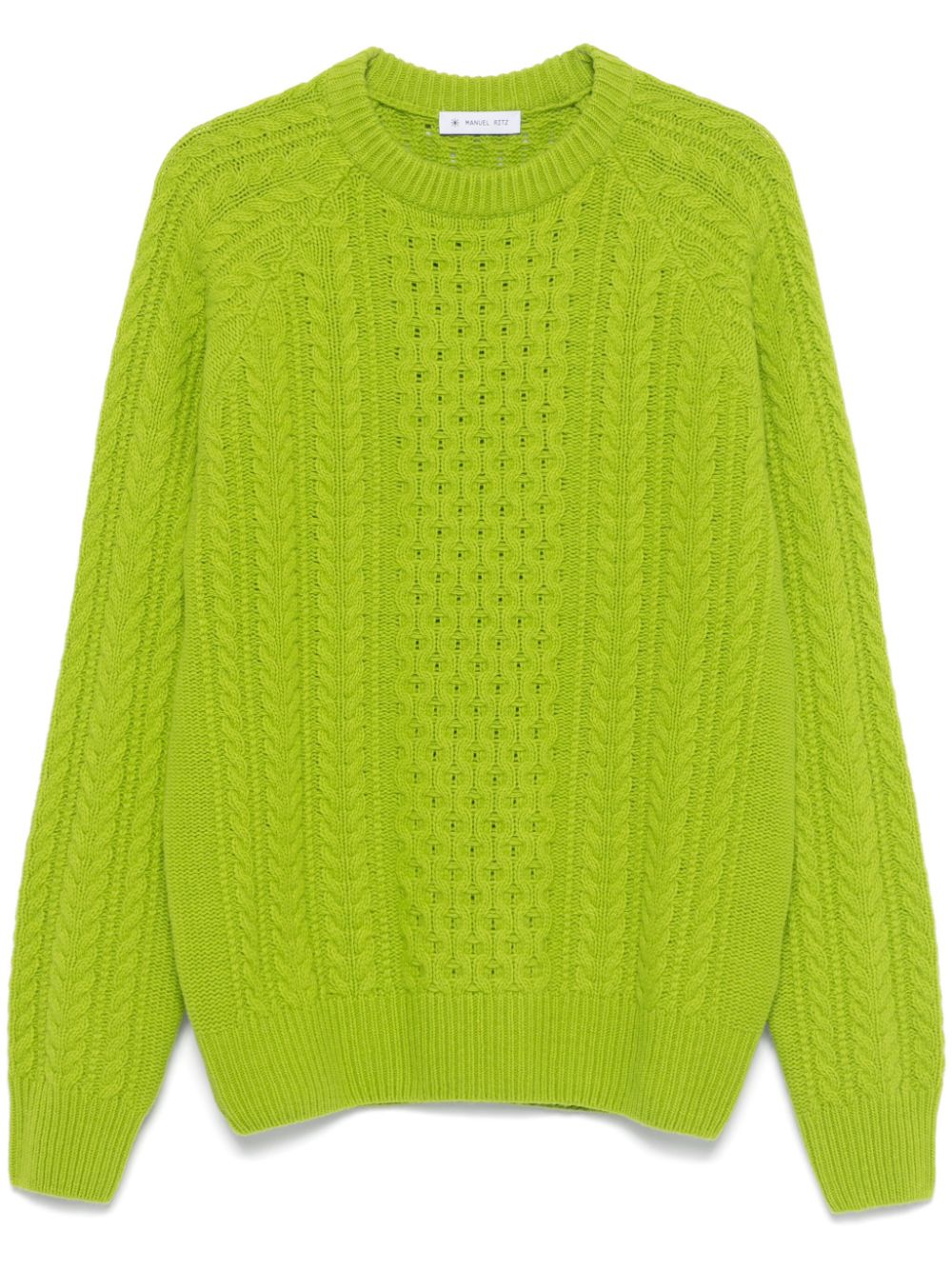 Cable-knit sweater - Green