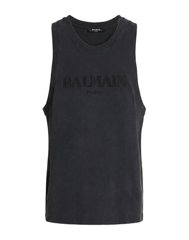 Man Tank top Charcoal Size S Cotton