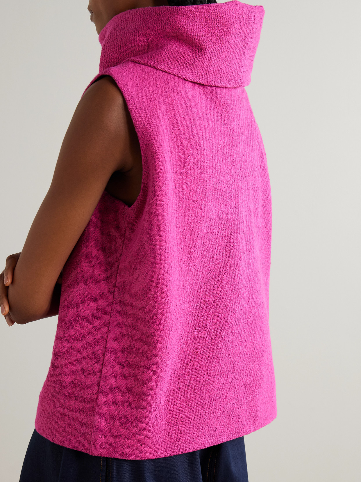 Cotton Turtleneck Tank - Pink