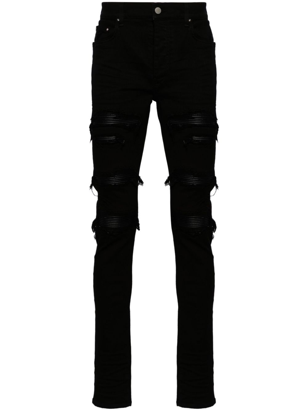 Thrasher leather-trim skinny jeans - Black