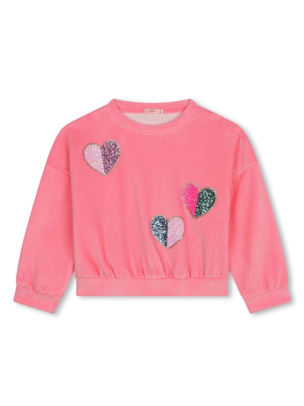 Sequin-embellished velvet sweatshirt - Pink