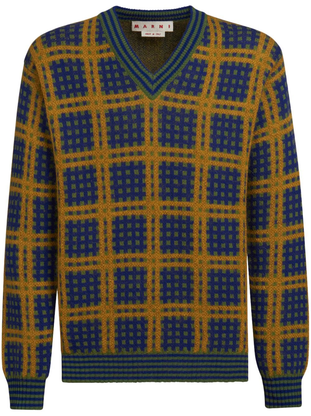 Check-pattern pullover - Blue