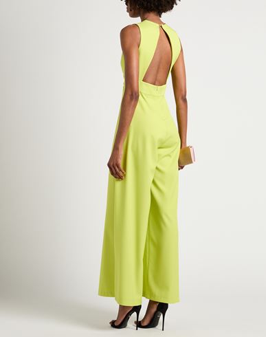 Woman Jumpsuit Lime green Size 12 Polyester, Elastane