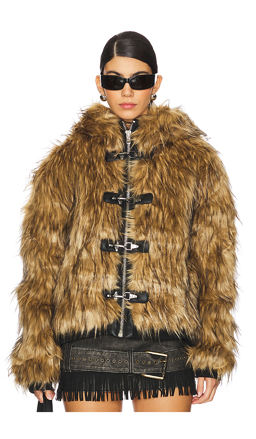 Jaded London BLOUSON IMITATION FOURRURE MENDOZA en Brown. S. Also en