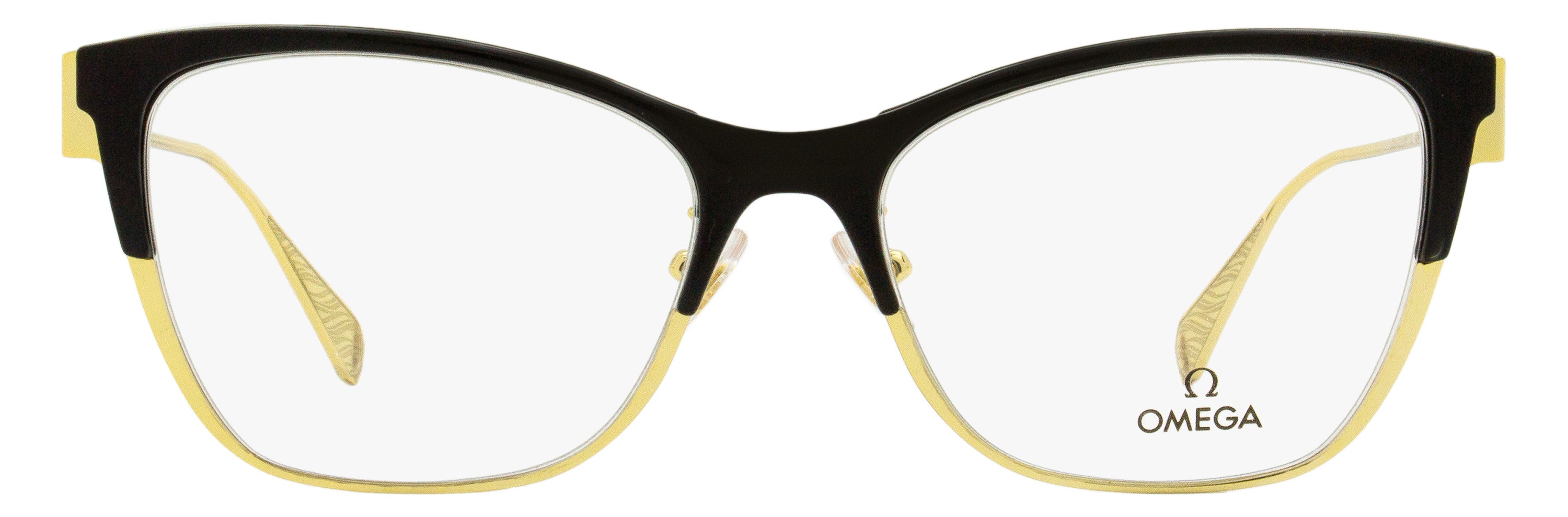 OM5001H Metal and Acetate Butterfly Eyeglasses — Black