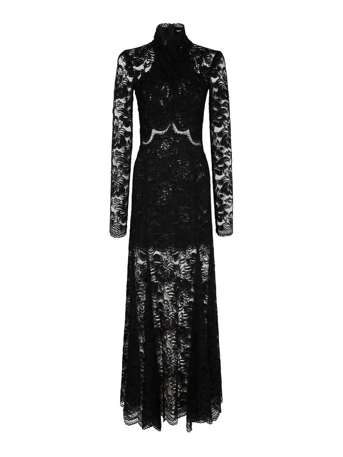 Long black lace dress