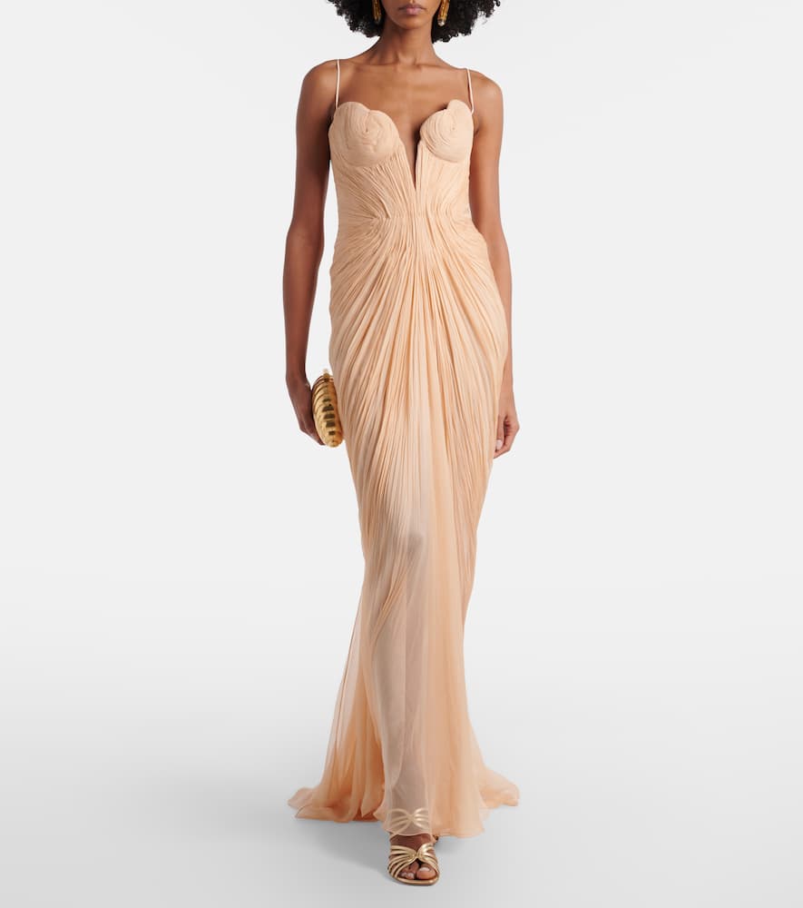 Cecilia draped silk gown
