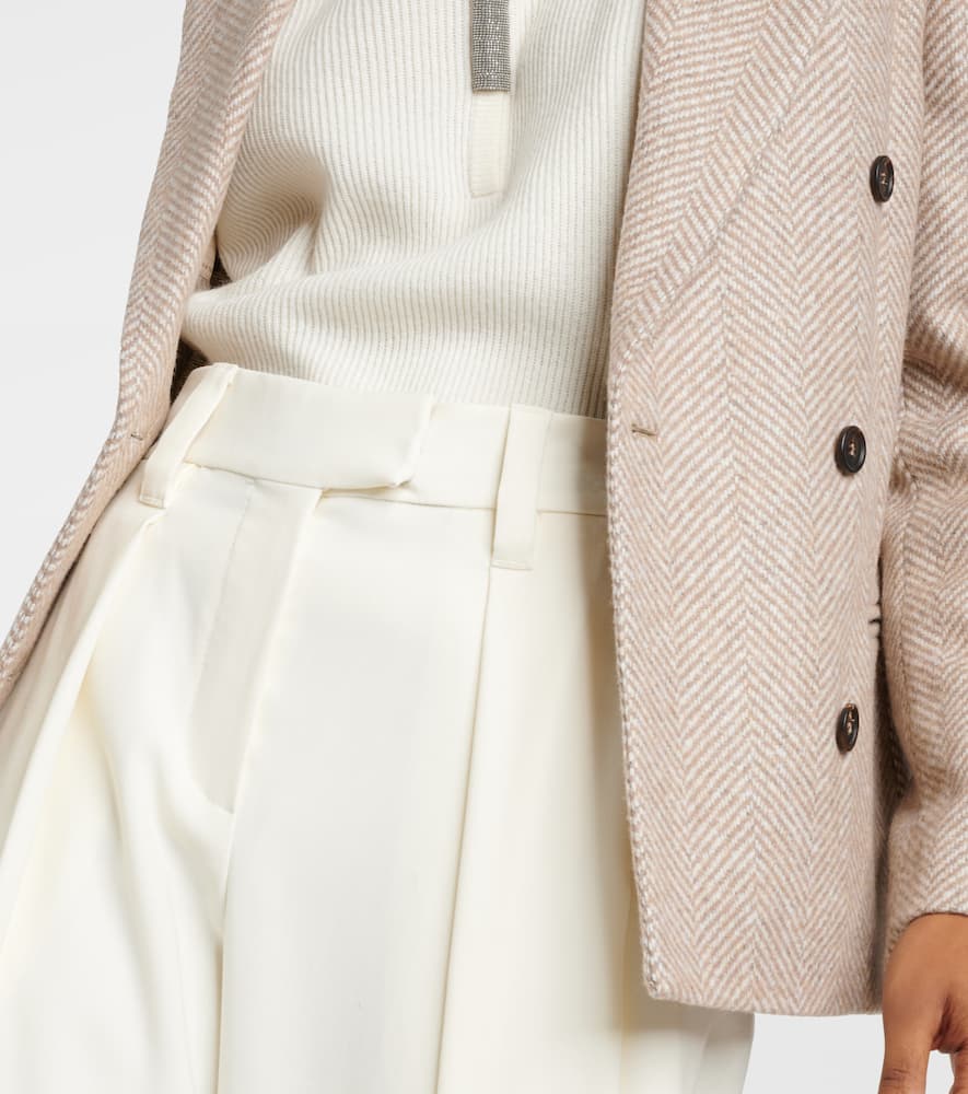 Brunello Cucinelli High-rise gabardine wide-leg pants