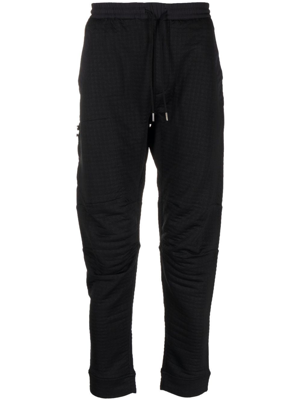 Drawstring-fastening track pants - Black