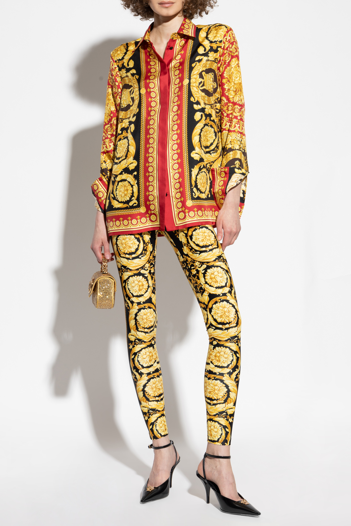 Leggings With 'Barocco' Print, Women's, Multicolour