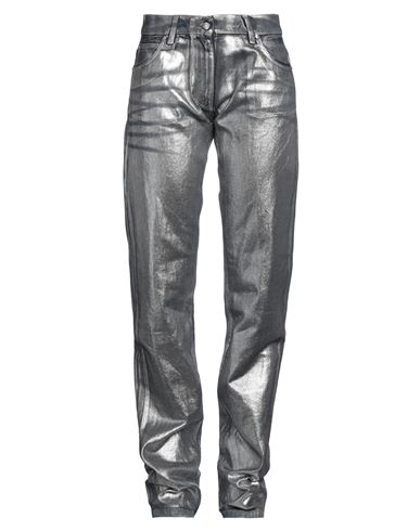 Msgm Woman Jeans Silver Size 2 Cotton
