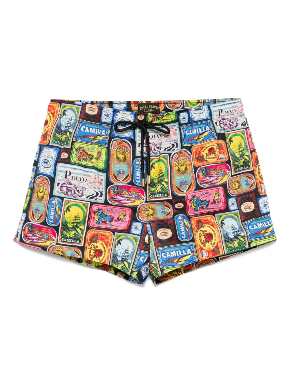 Sal do Mar-print swim shorts - Black