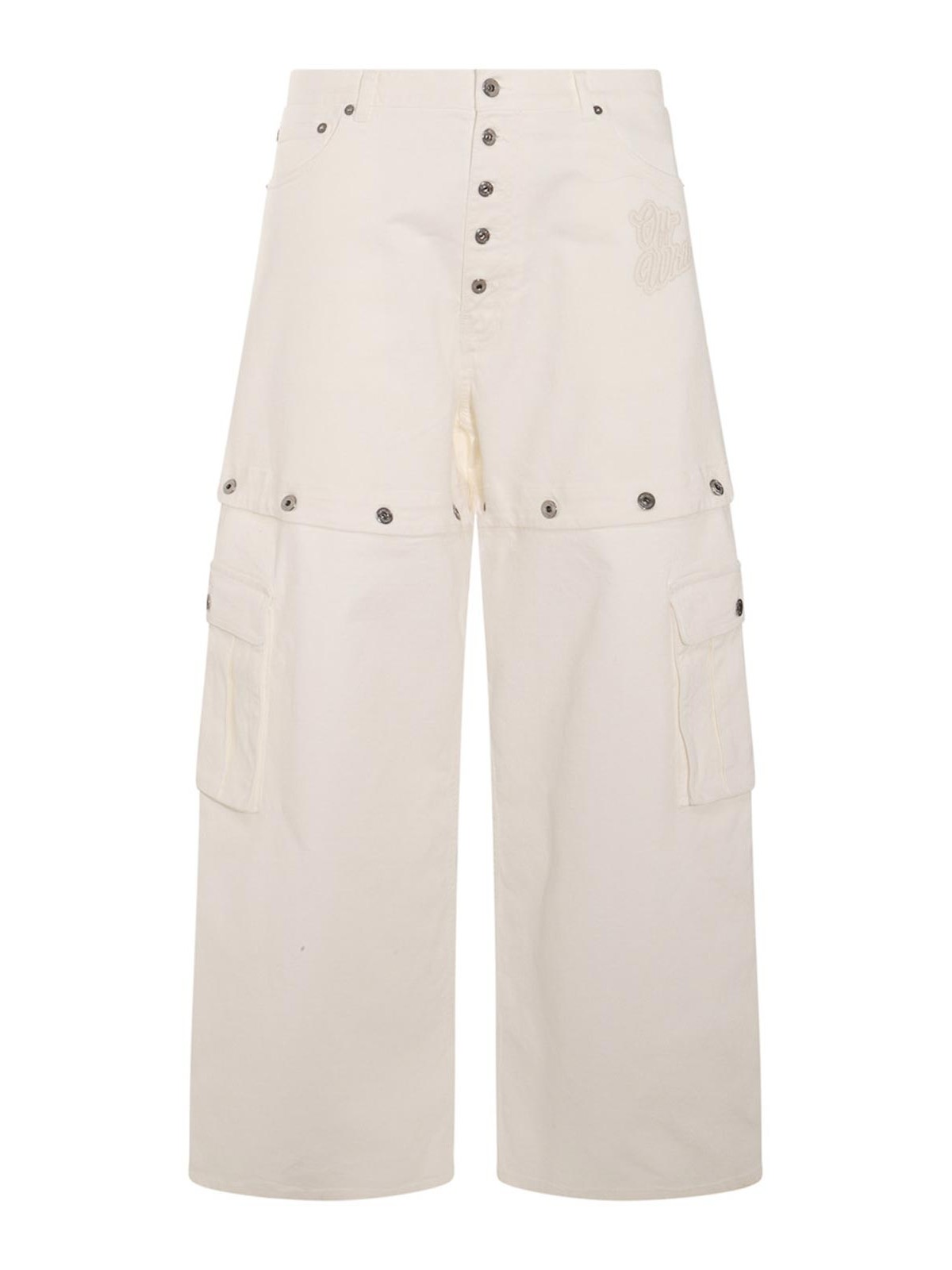 White Cotton Blend Jeans