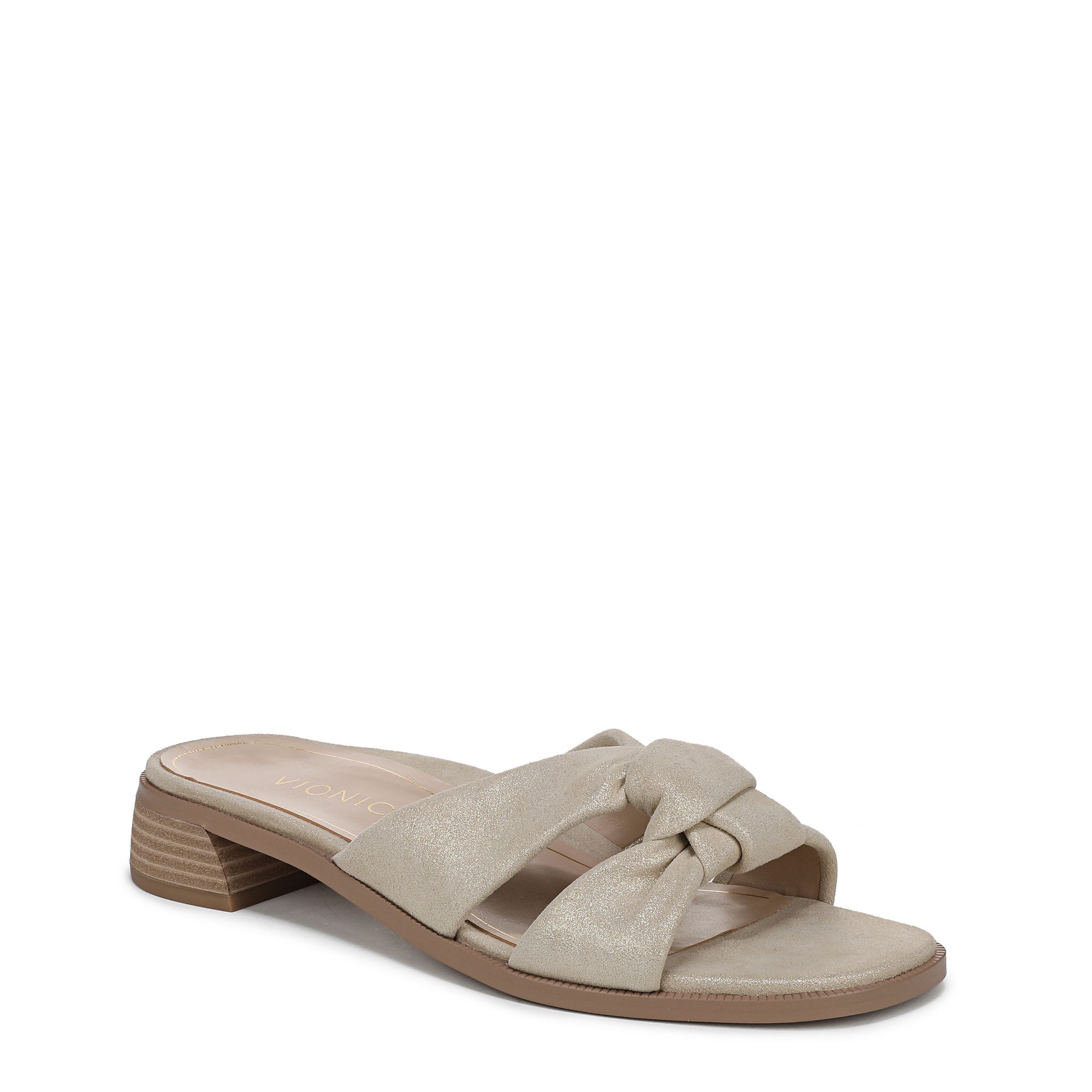 Vionic Mabel Slide Sandals In Metallic Gold