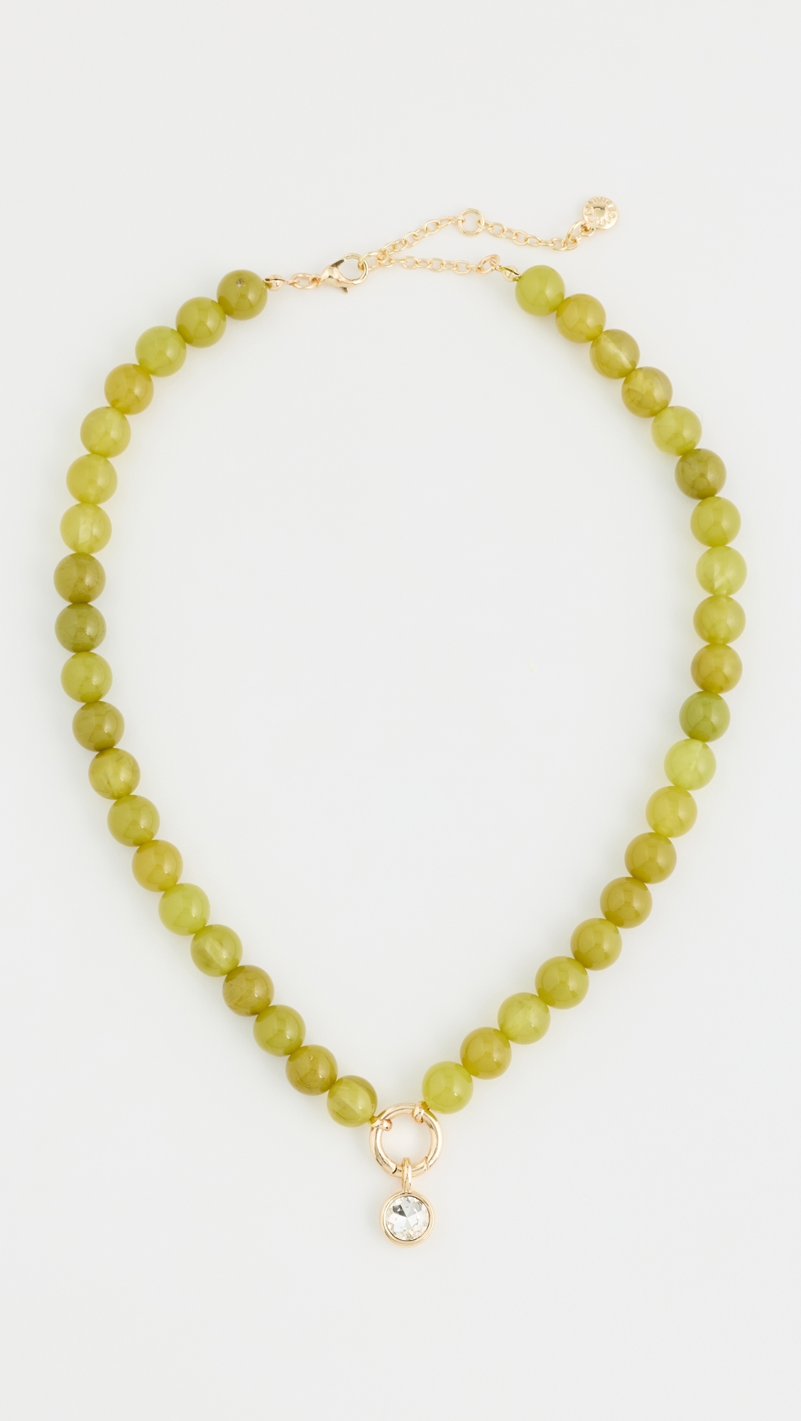 Janette Beaded Ring Necklace Green One Size