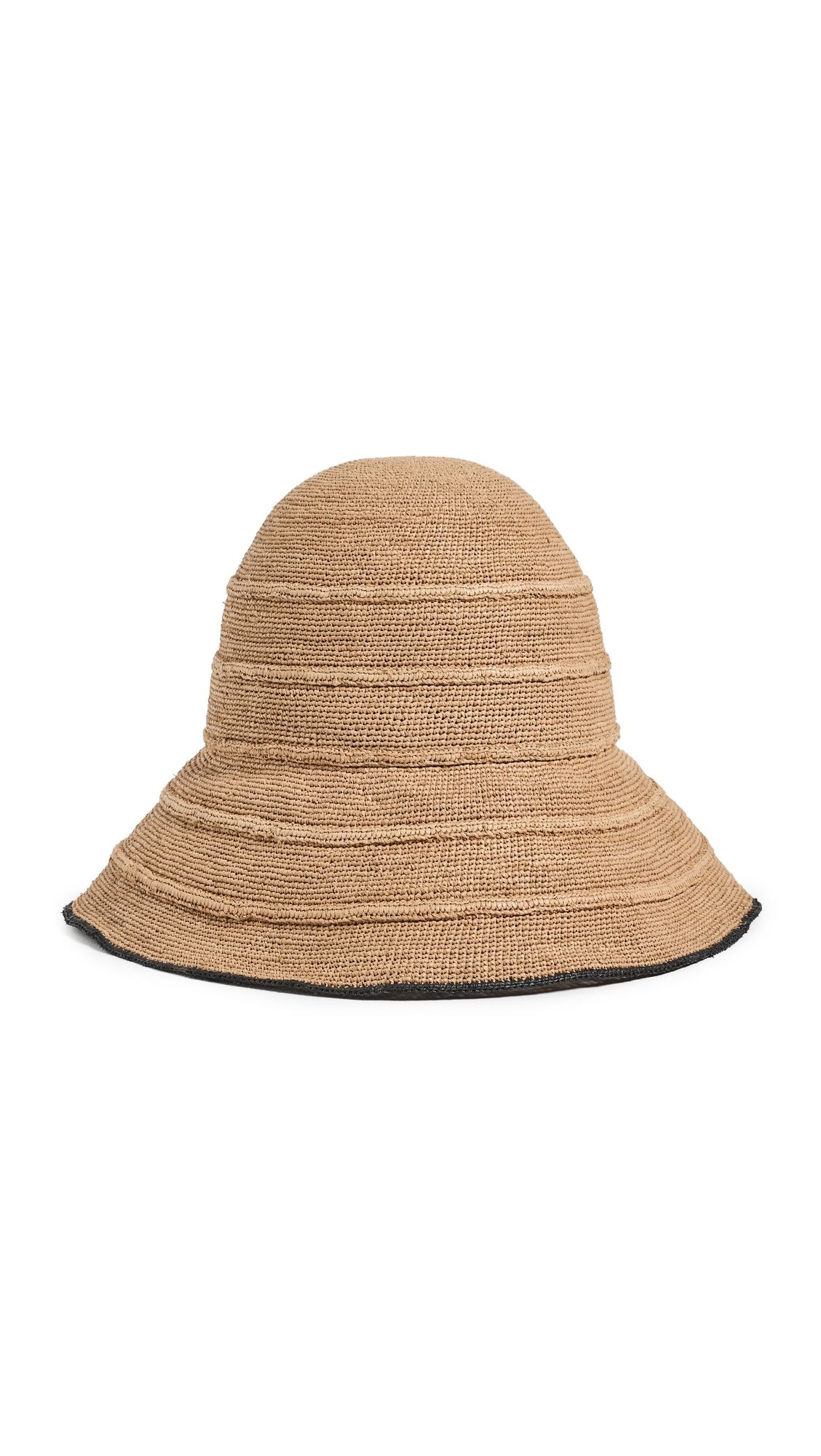 Teagan Raffia Hat Sand/Black