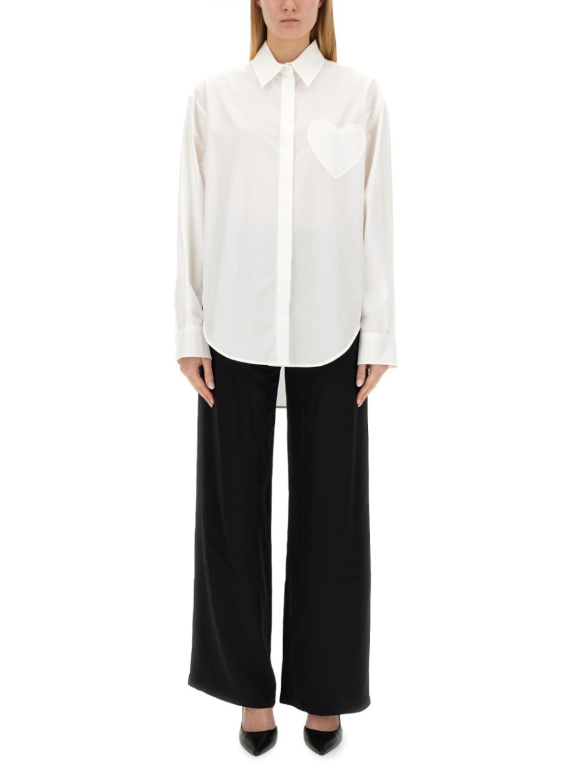 Moschino - heart patch collared shirt