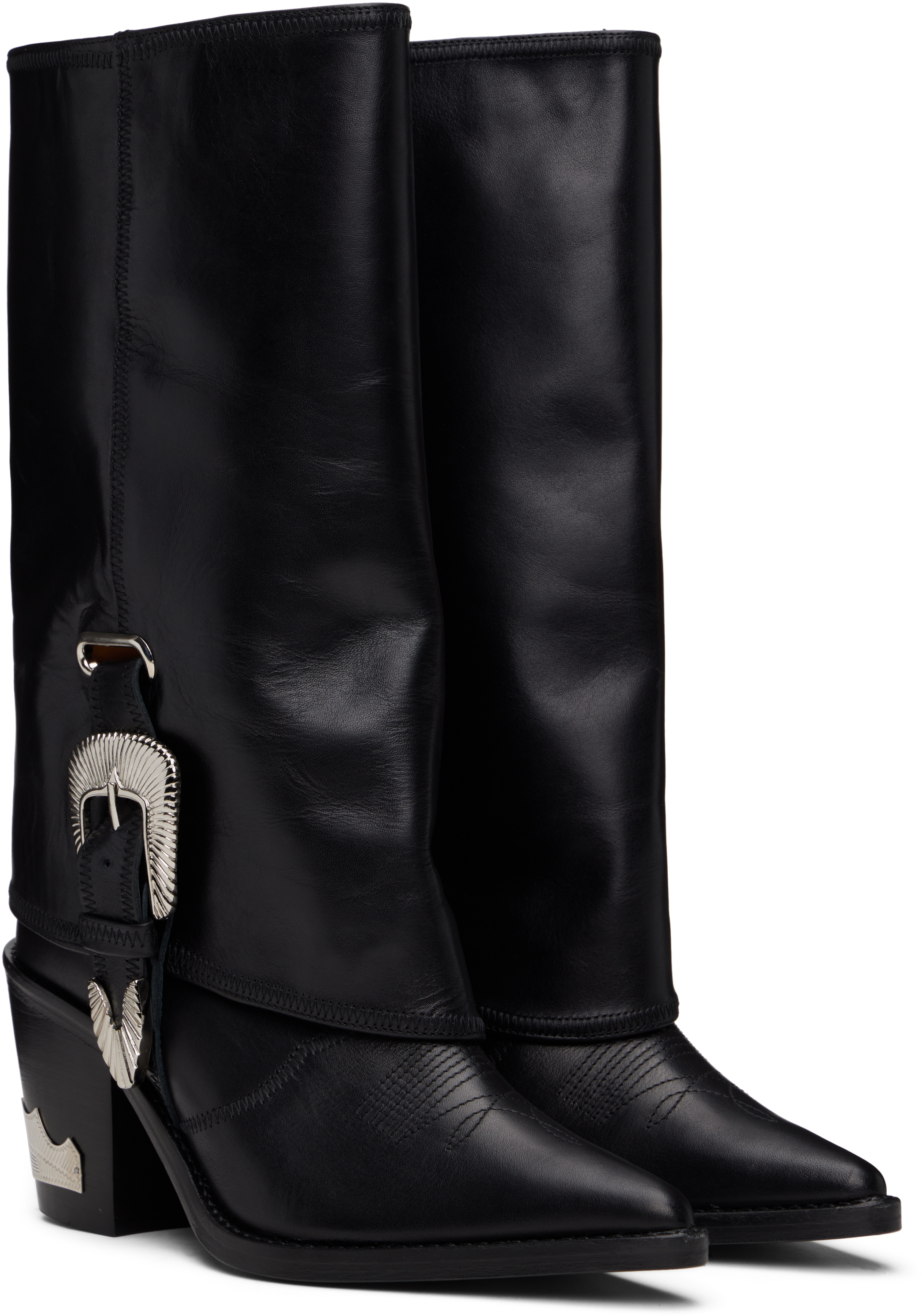 Toga Pulla Black Western Style Boots