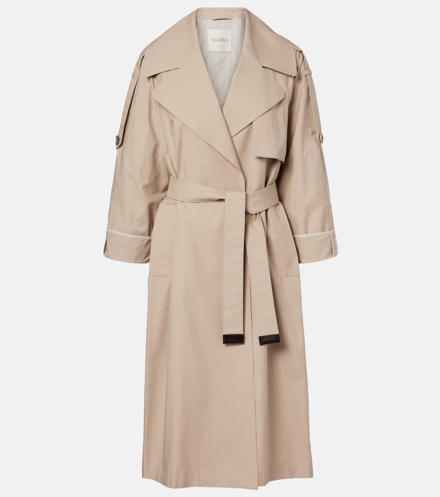 Cotton-blend gabardine trench coat
