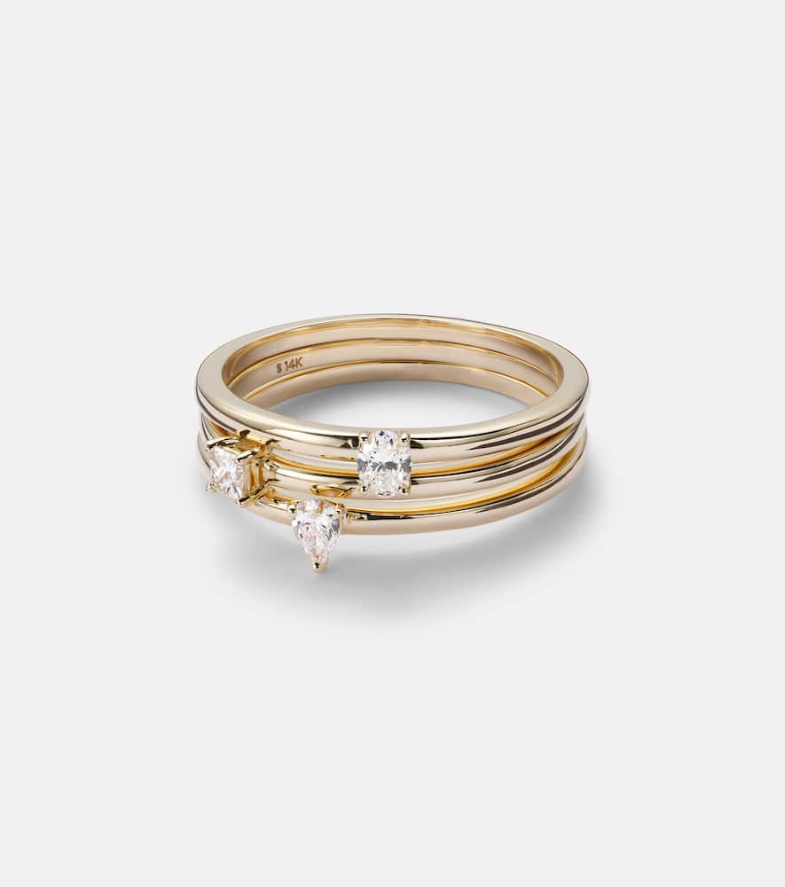 Stone and Strand 14kt gold ring with diamonds