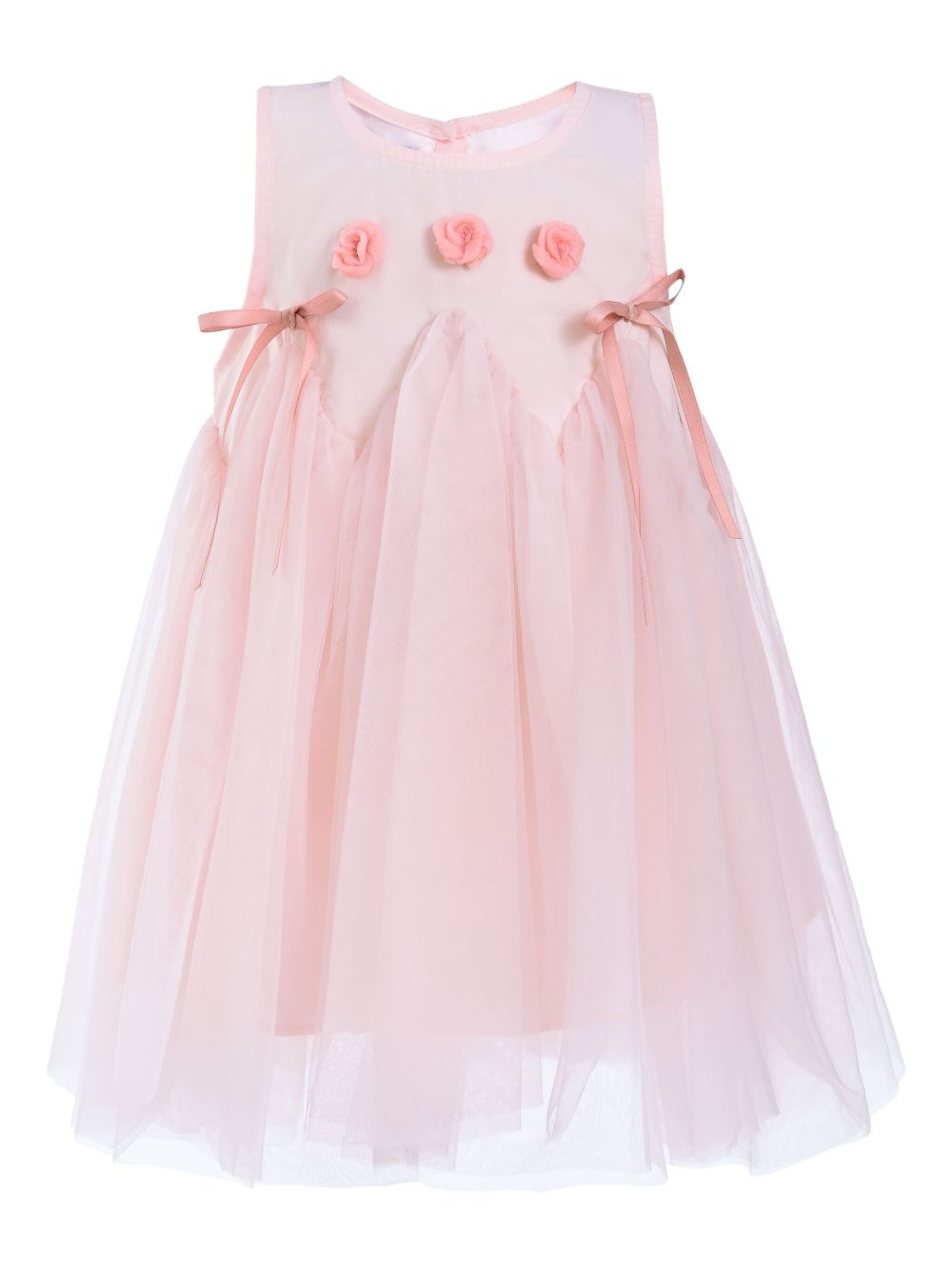 Tulle-embellished sleeveless dress - Pink