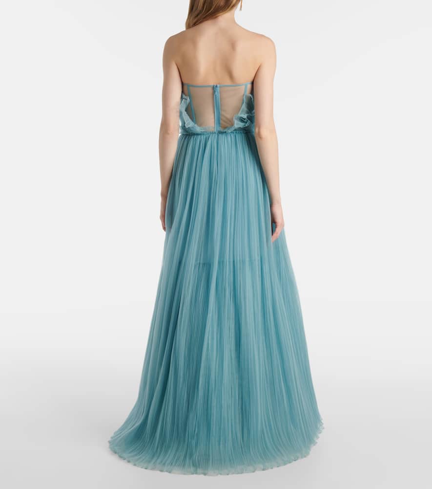Marinel plissé tulle gown