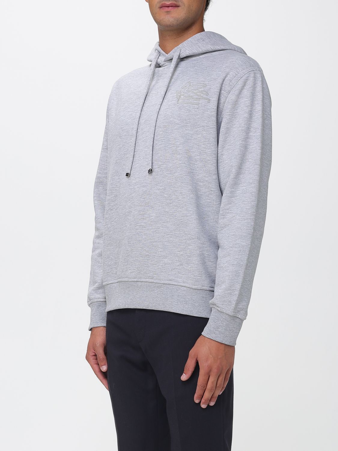 Logo-embroidered hoodie - Blue