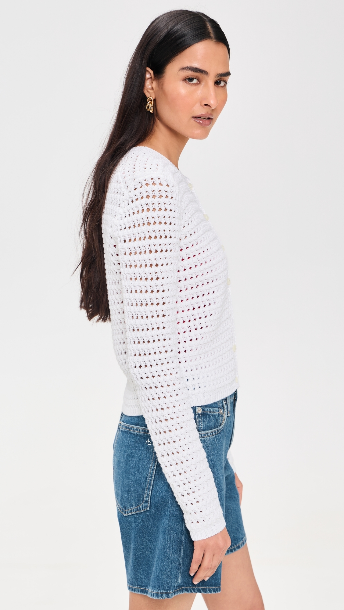 Big Pony Crochet Cardigan White