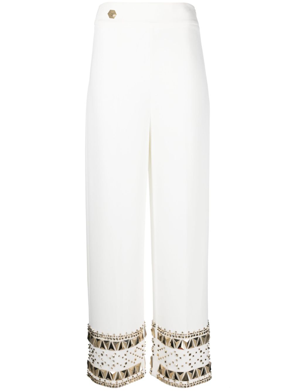 Cady gold-studded trousers - White