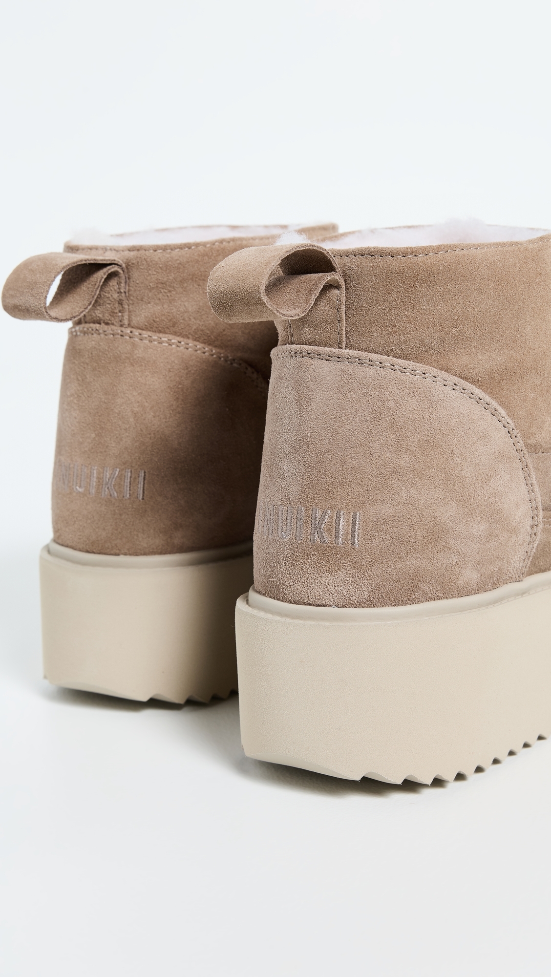 Classic Low Platform Boots Beige