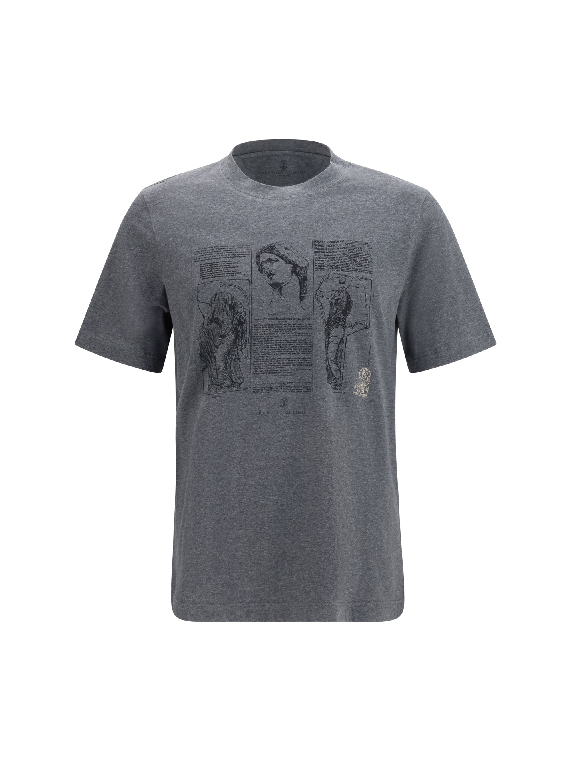 Printed Cotton T-Shirt — Gray