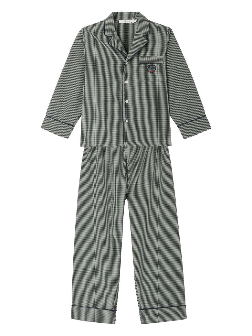 Dormeur check-pattern cotton pyjamas - Green