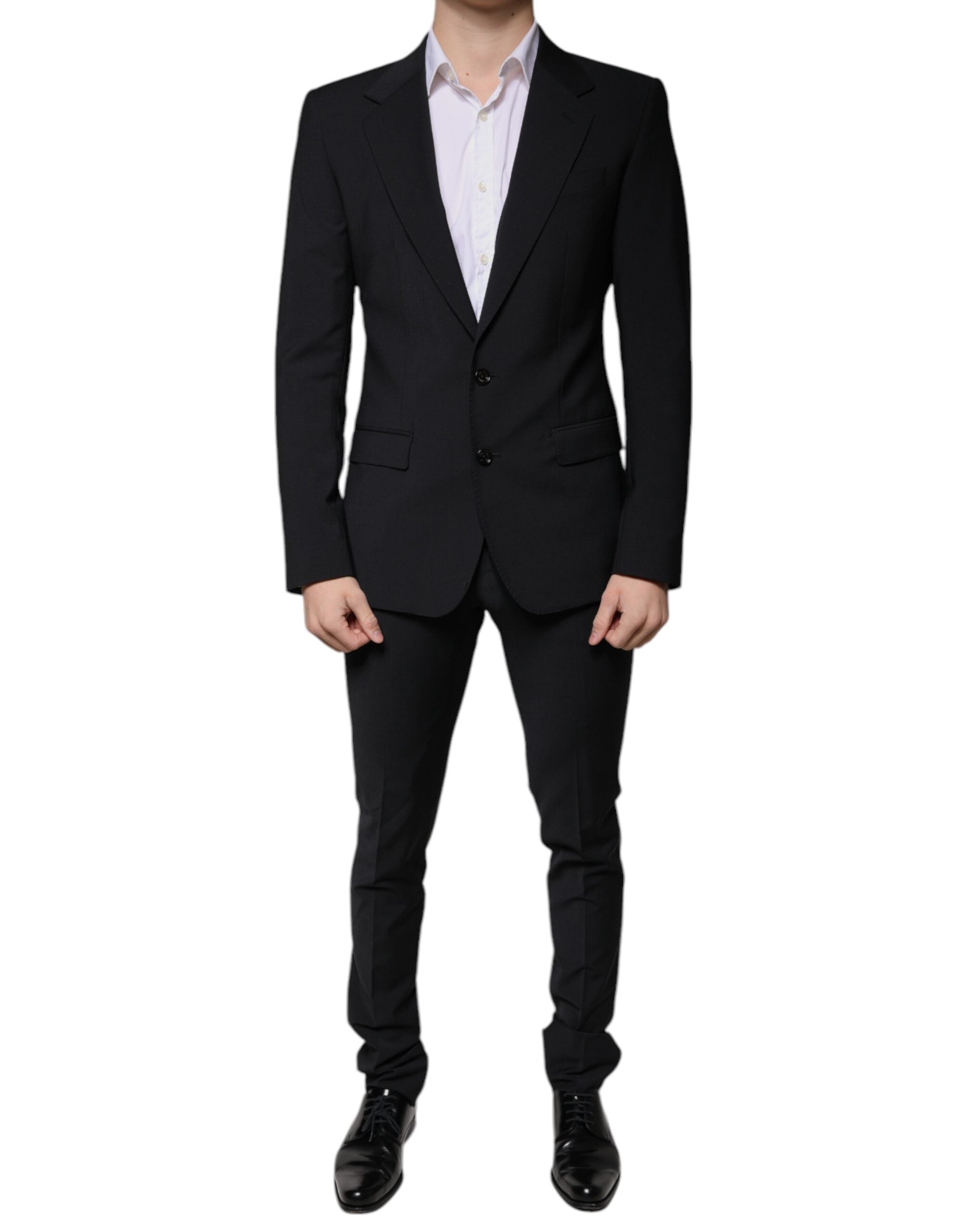 Virgin Wool Slim Fit Suit — Black