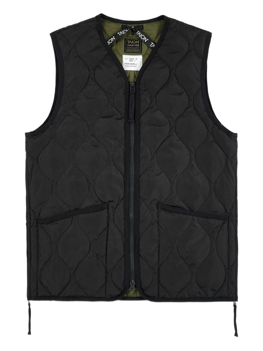 V-neck down gilet - Black