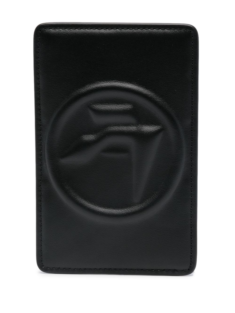 Logo-embossed card holder - Black