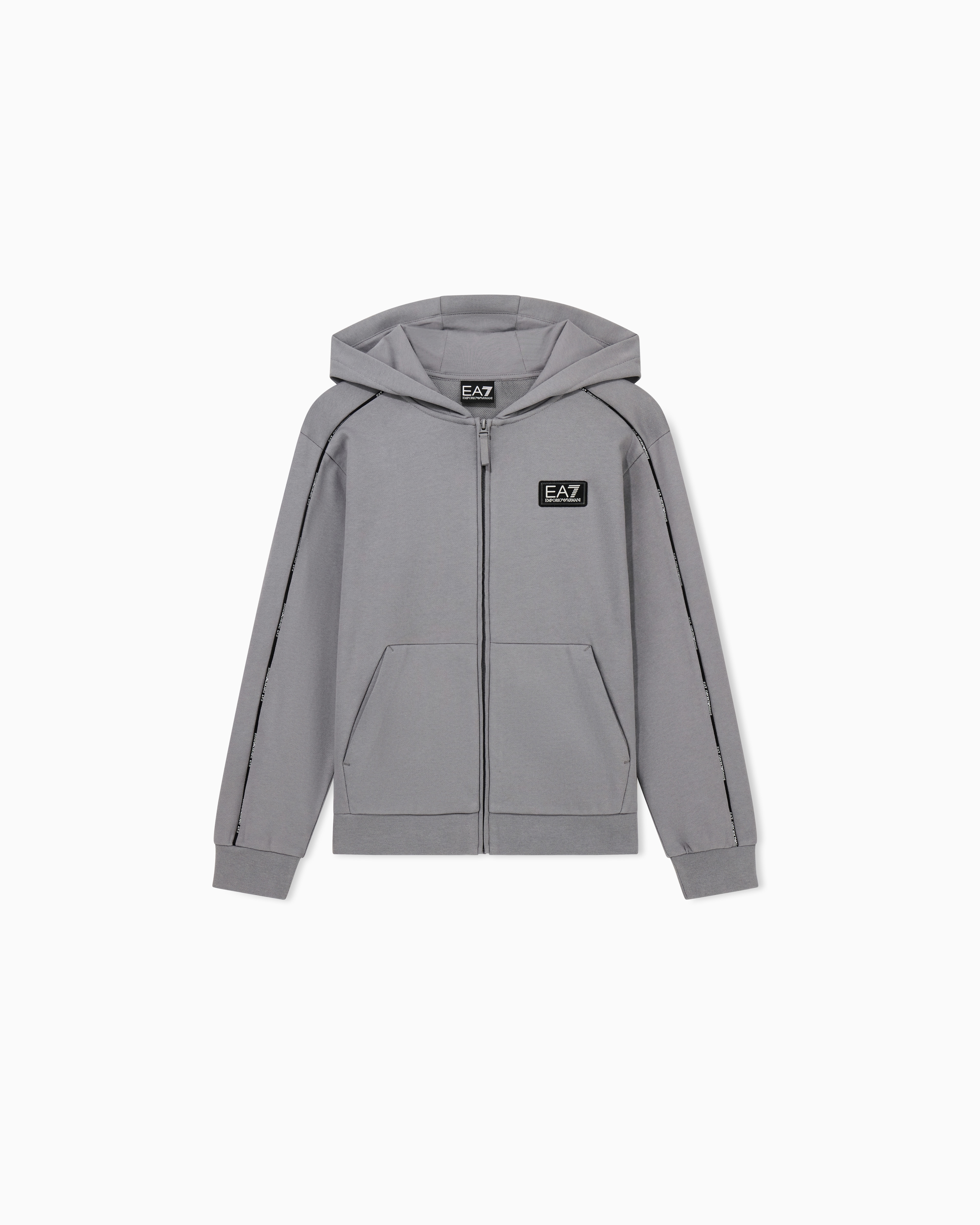 Logo Series Boy cotton-blend hooded zip-up sweatshirt