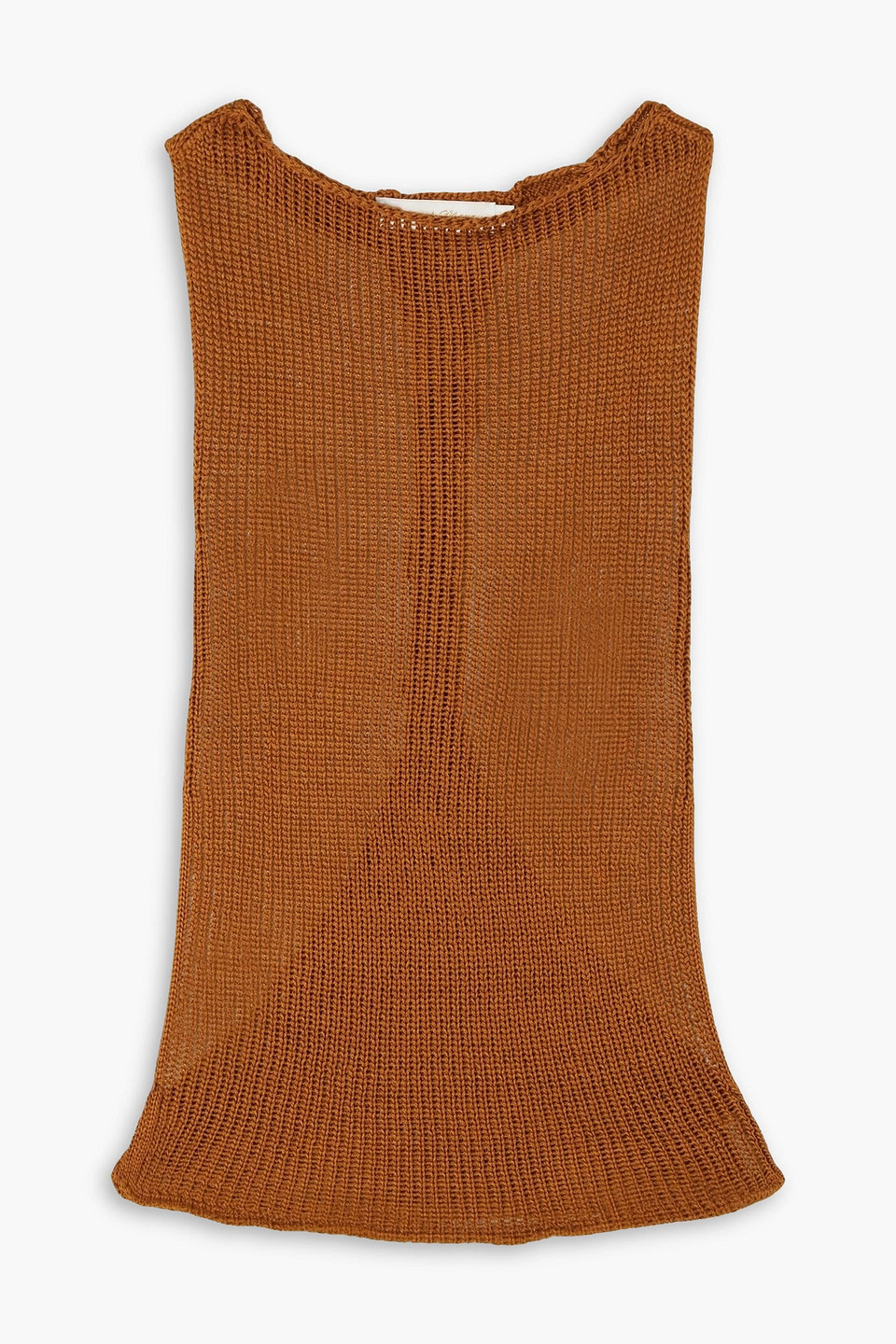 Rubina cutout crocheted Pima cotton top - Brown - XXL