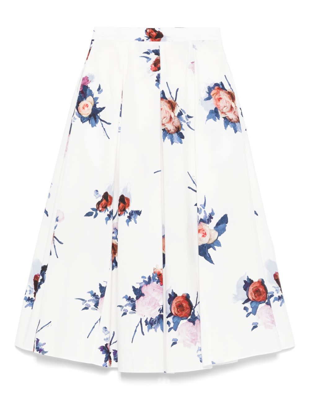 Pleated midi skirt - White
