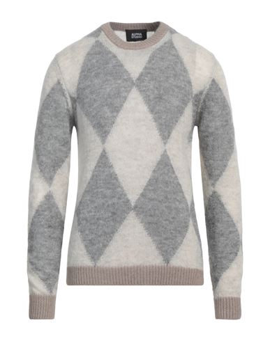Man Sweater Taupe Size 38 Mohair wool, Polyamide, Polyester, Acrylic, Alpaca wool