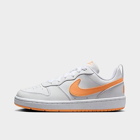 Big Kids Court Borough Low Recraft Casual Shoes in White/Peach Cream/White