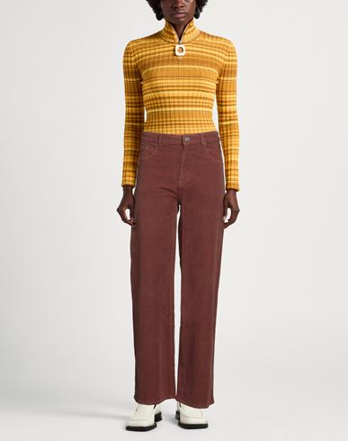 Woman Pants Chocolate brown Size 25 Organic cotton, Elastane