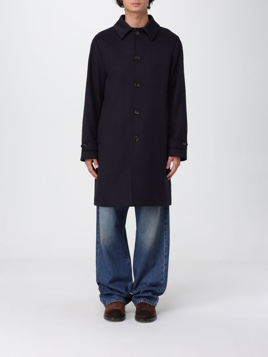 Coat Men color Blue